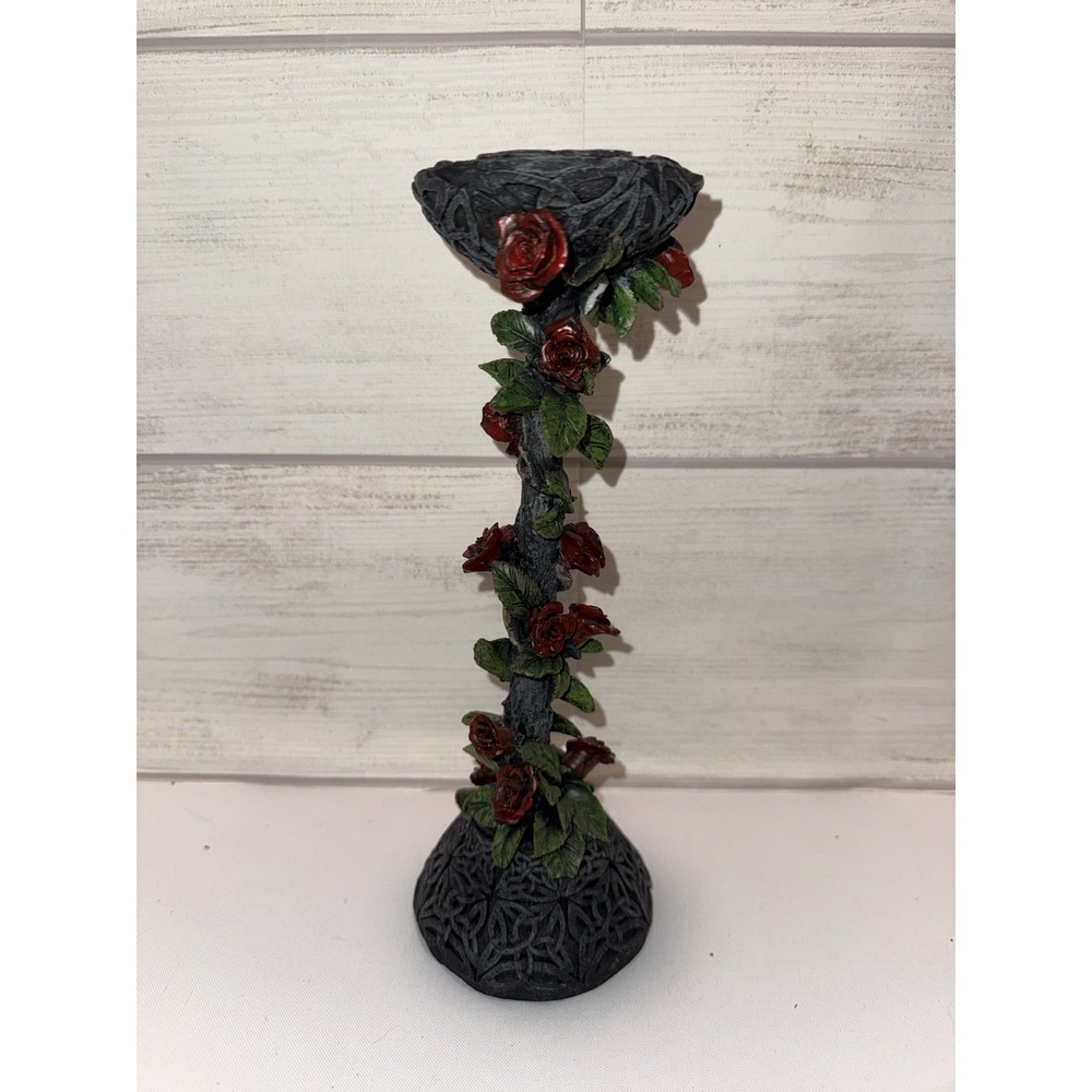 Black Gothic Rose Candle‎ holder , Art Deco , Nemises Now